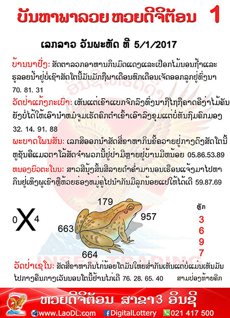 ปัญหาพารวย 5 ม.ค 2560