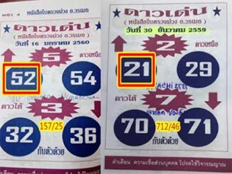 หวยซองดาวเด่น1/2/2560 – เข้ากลับ 2 งวดติด