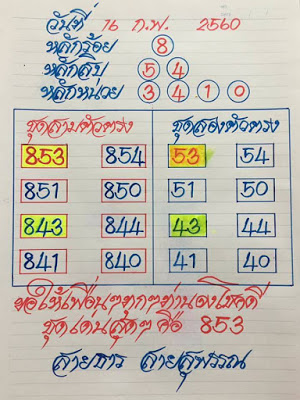 หวยซองสายธาร16/2/2560, หวยซองสายธาร16-2-2560, หวยซองสายธาร16 กพ 2560, หวยซองสายธาร