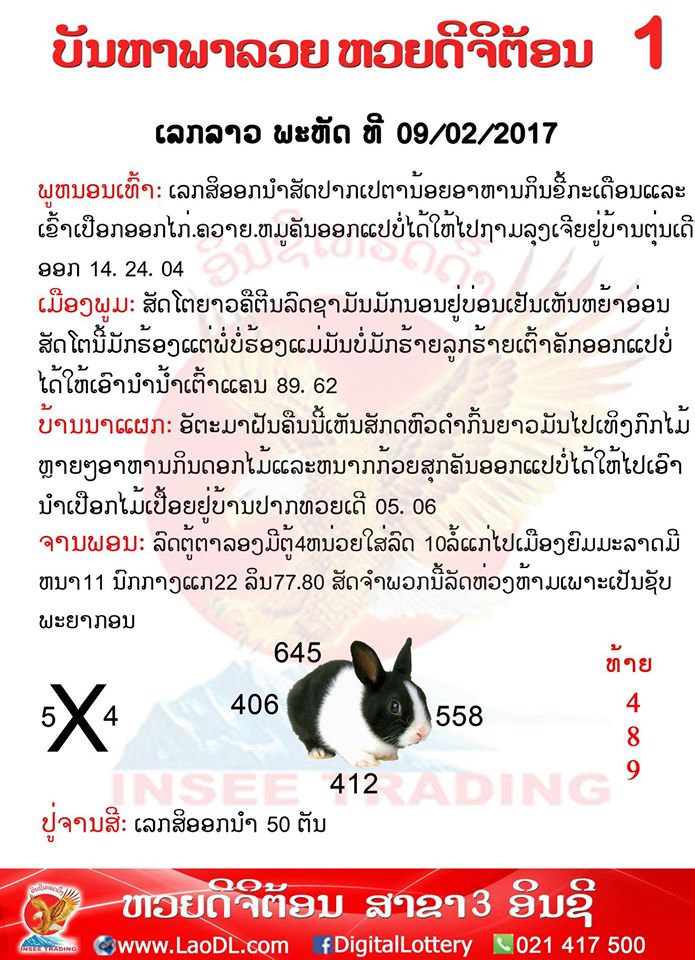 ปัญหาพารวย9/2/2560, ปัญหาพารวย9-2-2560, ปัญหาพารวย, ปัญหาพารวย 9 ก.พ 2560