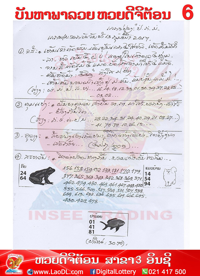 ปัญหาพารวย13/2/2560, ปัญหาพารวย13-2-2560, ปัญหาพารวย, ปัญหาพารวย 13 ก.พ 2560