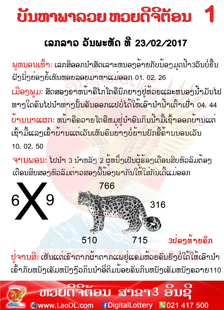 ปัญหาพารวย23/2/2560, ปัญหาพารวย23-2-2560, ปัญหาพารวย, ปัญหาพารวย 23 ก.พ 2560