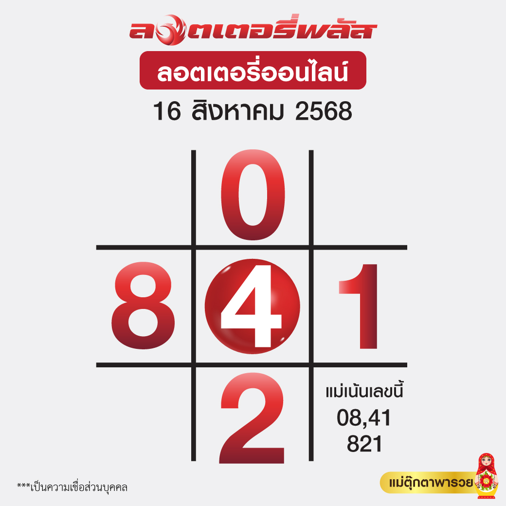หวยไทยรัฐ 16/08/68 (ไทยรัฐ, เดลินิวส์, บางกอกทูเดย์, มหาทักษา)