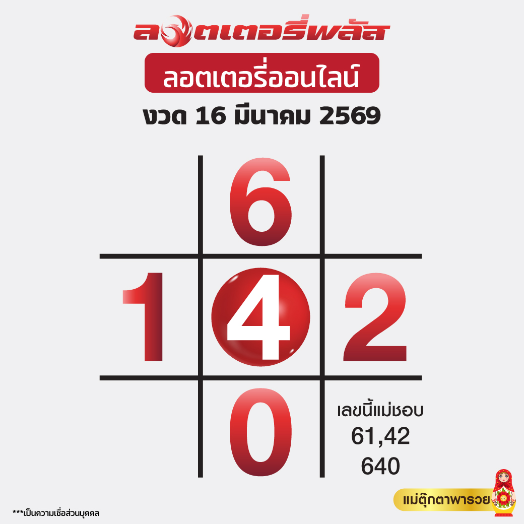 หวยไทยรัฐ 16/03/69 (ไทยรัฐ, เดลินิวส์, บางกอกทูเดย์, มหาทักษา)