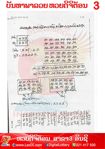 ปัญหาพารวย 20/7/2560, ปัญหาพารวย 20-7-2560, ปัญหาพารวย, ปัญหาพารวย 17 ก.ค 2560, หวยลาว, เลขลาว