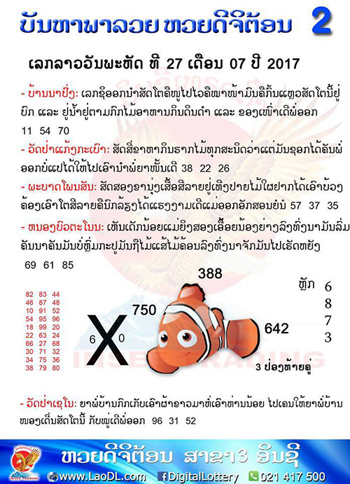 ปัญหาพารวย27/7/2560, ปัญหาพารวย27-7-2560, ปัญหาพารวย, ปัญหาพารวย 27 ก.ค 2560, หวยลาว, เลขลาว