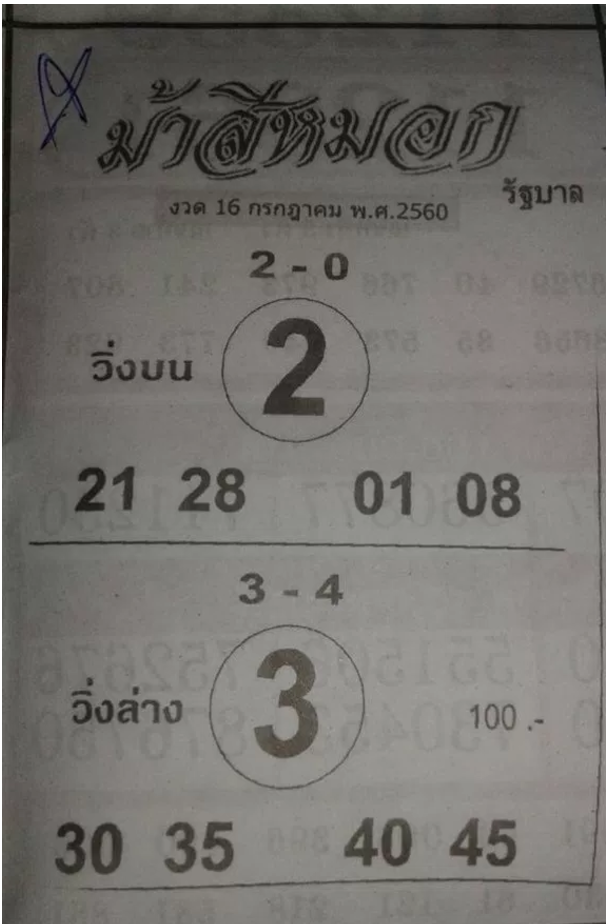 ม้าสีหมอก 16/7/60, ม้าสีหมอก 16-7-60, ม้าสีหมอก 16 ก.ค 60, ม้าสีหมอก, หวยซอง, เลขเด็ดงวดนี้