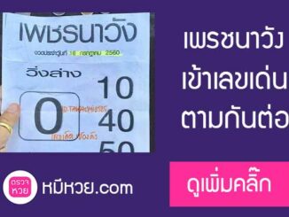 หวยซอง เพรชนาวัง16/7/60 เข้าตัวเด่น