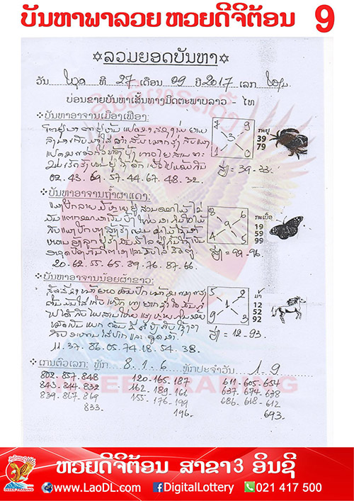 ปัญหาพารวย 27/9/2560, ปัญหาพารวย 27-9-2560, ปัญหาพารวย, ปัญหาพารวย 27 ก.ย 2560, หวยลาว, เลขลาว