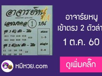 เลขเด็ด อาจารย์หนู 1/10/60