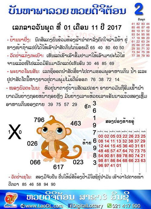 ปัญหาพารวย 1/11/2560, ปัญหาพารวย 1-11-2560, ปัญหาพารวย, ปัญหาพารวย 1 พ.ย 2560, หวยลาว, เลขลาว