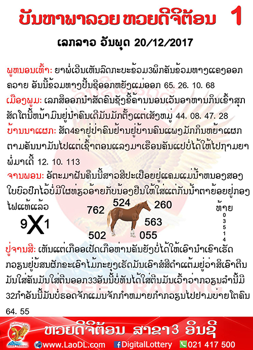 ปัญหาพารวย 20/12/2560, ปัญหาพารวย 20-12-2560, ปัญหาพารวย, ปัญหาพารวย 20 ธ.ค 2560, หวยลาว, เลขลาว