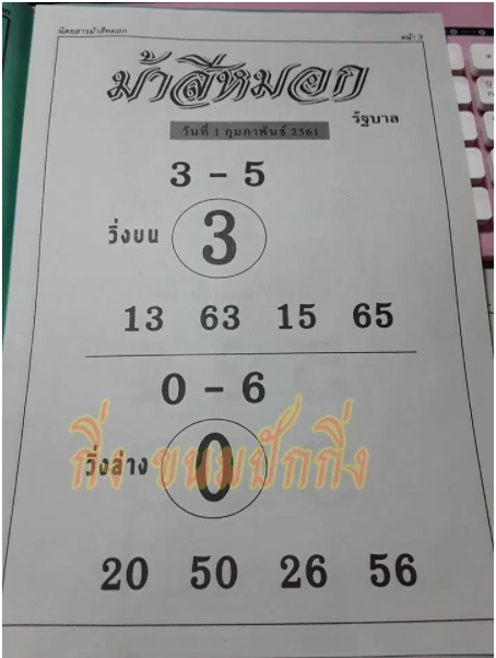 ม้าสีหมอก 1/2/61, ม้าสีหมอก 1-2-61, ม้าสีหมอก 1 ก.พ 61, ม้าสีหมอก, หวยซอง, เลขเด็ดงวดนี้