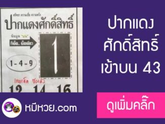 หวยซอง ปากแดงศักดิ์สิทธิ์ 17/1/61