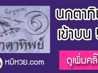 หวยซองนกตาทิพย์ 16/2/61