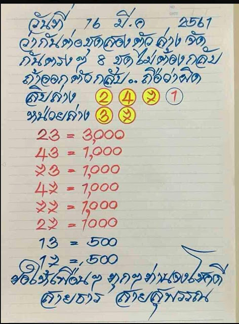 หวยซอง อาจารย์สายธาร16/3/61, หวยซอง อาจารย์สายธาร16-3-61,หวยซอง อาจารย์สายธาร16 มีนาคม61