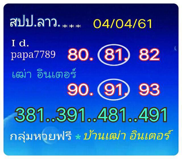 หวยลาว facebook 4 เม.ย 2561 ,หวยลาว facebook, เลขเด็ดหวยลาว, หวยลาว, เลขลาว