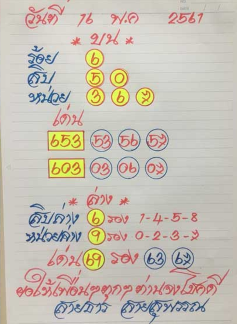 หวยซอง อาจารย์สายธาร16/5/61, หวยซอง อาจารย์สายธาร16-5-61,หวยซอง อาจารย์สายธาร16 พฤษภาคม 61