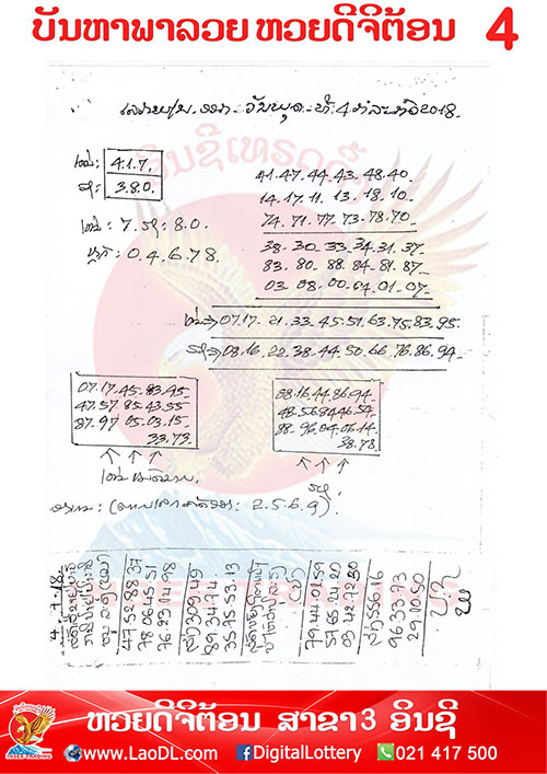 ปัญหาพารวย 4/7/2561, ปัญหาพารวย 4-7-2561, ปัญหาพารวย, ปัญหาพารวย 4 ก.ค 2561, หวยลาว, เลขลาว