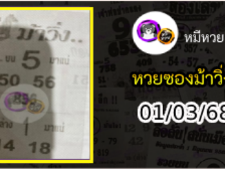 หวยซองม้าวิ่ง 01/03/68 เลขเด็ดงวดนี้