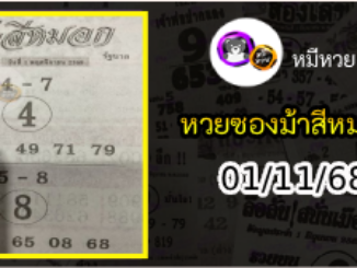 เลขเด็ดงวดนี้ม้าสีหมอก 01/11/68