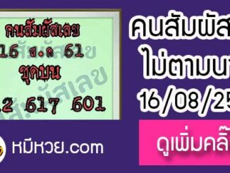 คนสัมผัสเลข16/8/61