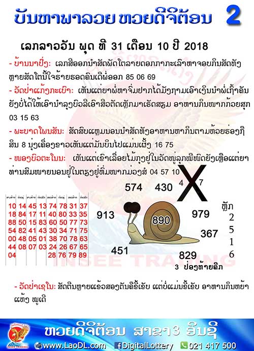 ปัญหาพารวย 31/10/2561, ปัญหาพารวย 31-10-2561, ปัญหาพารวย, ปัญหาพารวย 31 ต.ค 2561, หวยลาว, เลขลาว