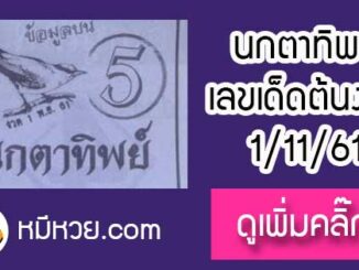 หวยซองนกตาทิพย์ 1/11/61