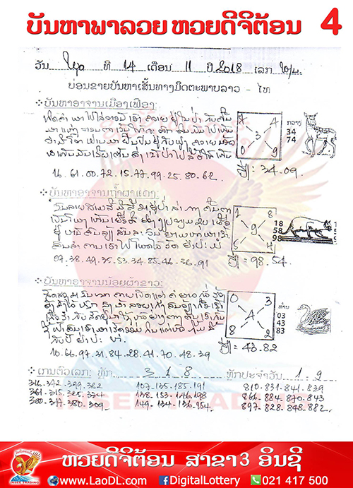 ปัญหาพารวย 14/11/2561, ปัญหาพารวย 14-11-2561, ปัญหาพารวย, ปัญหาพารวย 14 พ.ย 2561, หวยลาว, เลขลาว