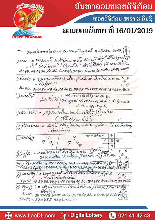 ปัญหาพารวย 16/1/2562, ปัญหาพารวย 16-1-2562, ปัญหาพารวย, ปัญหาพารวย 16 ม.ค 2562, หวยลาว, เลขลาว