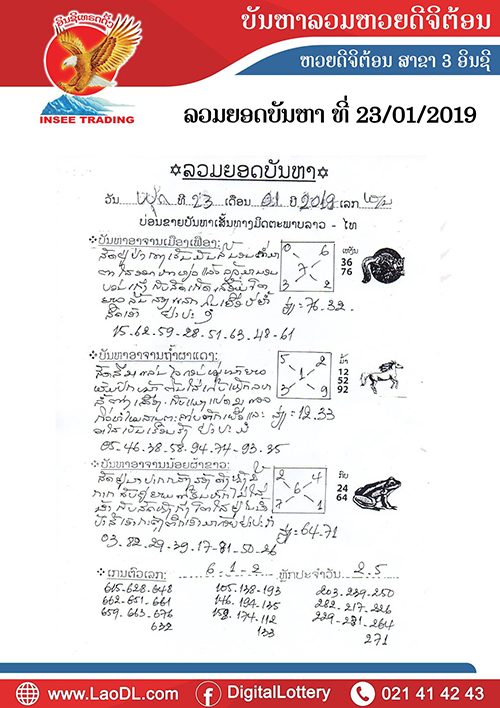 ปัญหาพารวย 23/1/2562, ปัญหาพารวย 23-1-2562, ปัญหาพารวย, ปัญหาพารวย 23 ม.ค 2562, หวยลาว, เลขลาว