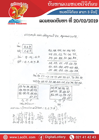 ปัญหาพารวย 20/2/2562, ปัญหาพารวย 20-2-2562, ปัญหาพารวย, ปัญหาพารวย 20 ก.พ 2562, หวยลาว, เลขลาว