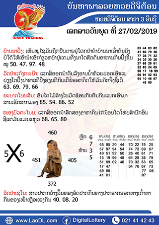 ปัญหาพารวย 27/2/2562, ปัญหาพารวย 27-2-2562, ปัญหาพารวย, ปัญหาพารวย 27 ก.พ 2562, หวยลาว, เลขลาว