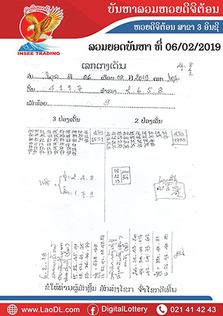 ปัญหาพารวย 6/2/2562, ปัญหาพารวย 6-2-2562, ปัญหาพารวย, ปัญหาพารวย 6 ก.พ 2562, หวยลาว, เลขลาว