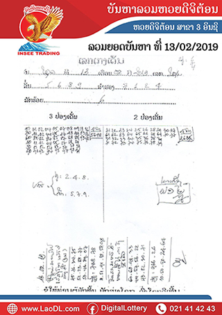 ปัญหาพารวย 13/2/2562, ปัญหาพารวย 13-2-2562, ปัญหาพารวย, ปัญหาพารวย 13 ก.พ 2562, หวยลาว, เลขลาว