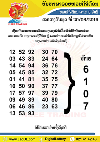 ปัญหาพารวย 20/3/2562, ปัญหาพารวย 20-3-2562, ปัญหาพารวย, ปัญหาพารวย 20 มี.ค 2562, หวยลาว, เลขลาว