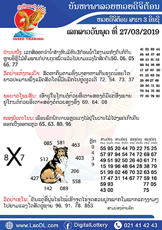 ปัญหาพารวย 27/3/2562, ปัญหาพารวย 27-3-2562, ปัญหาพารวย, ปัญหาพารวย 27 มี.ค 2562, หวยลาว, เลขลาว