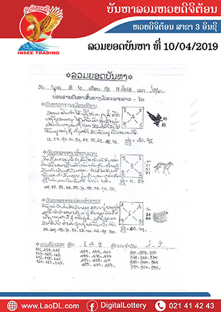 ปัญหาพารวย 10/4/2562, ปัญหาพารวย 10-4-2562, ปัญหาพารวย, ปัญหาพารวย 10 เม.ย 2562, หวยลาว, เลขลาว