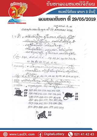 ปัญหาพารวย 29/5/2562, ปัญหาพารวย 29-5-2562, ปัญหาพารวย, ปัญหาพารวย 29 พ.ค 2562, หวยลาว, เลขลาว