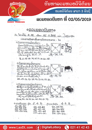 ปัญหาพารวย 2/5/2562, ปัญหาพารวย 2-5-2562, ปัญหาพารวย, ปัญหาพารวย 2 พ.ค 2562, หวยลาว, เลขลาว