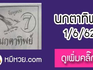 หวยซองนกตาทิพย์ 1/6/62