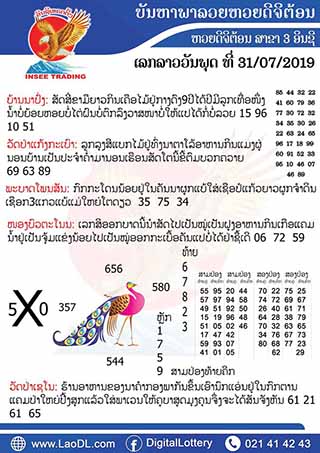 ปัญหาพารวย 31/7/2562, ปัญหาพารวย 31-7-2562, ปัญหาพารวย, ปัญหาพารวย 31 ก.ค 2562, หวยลาว, เลขลาว