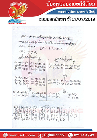 ปัญหาพารวย 17/7/2562, ปัญหาพารวย 17-7-2562, ปัญหาพารวย, ปัญหาพารวย 17 ก.ค. 2562, หวยลาว, เลขลาว