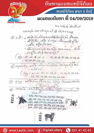 ปัญหาพารวย 4/9/2562, ปัญหาพารวย 4-9-2562, ปัญหาพารวย, ปัญหาพารวย  4 ก.ย. 2562, หวยลาว, เลขลาว