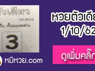 หวยซอง ตัวเดียว 1/10/62