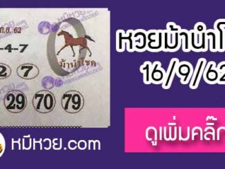 หวยซอง ม้านำโชค 16/9/62