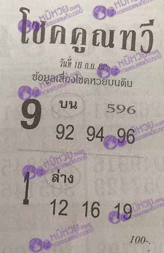 หวยซอง โชคคูณทวี 16/9/62, หวยซอง โชคคูณทวี 16-9-2562, หวยซอง โชคคูณทวี 16 ก.ย. 2562, หวยซอง, หวยซอง โชคคูณทวี, เลขเด็ดงวดนี้, เลขเด็ด, หวยเด็ด