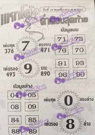 หวยซอง แหกโค้ง 16/11/62, หวยซอง แหกโค้ง 16-11-2562, หวยซอง แหกโค้ง 16 พ.ย. 2562, หวยซอง, หวยซอง แหกโค้ง, เลขเด็ดงวดนี้, เลขเด็ด, หวยเด็ด