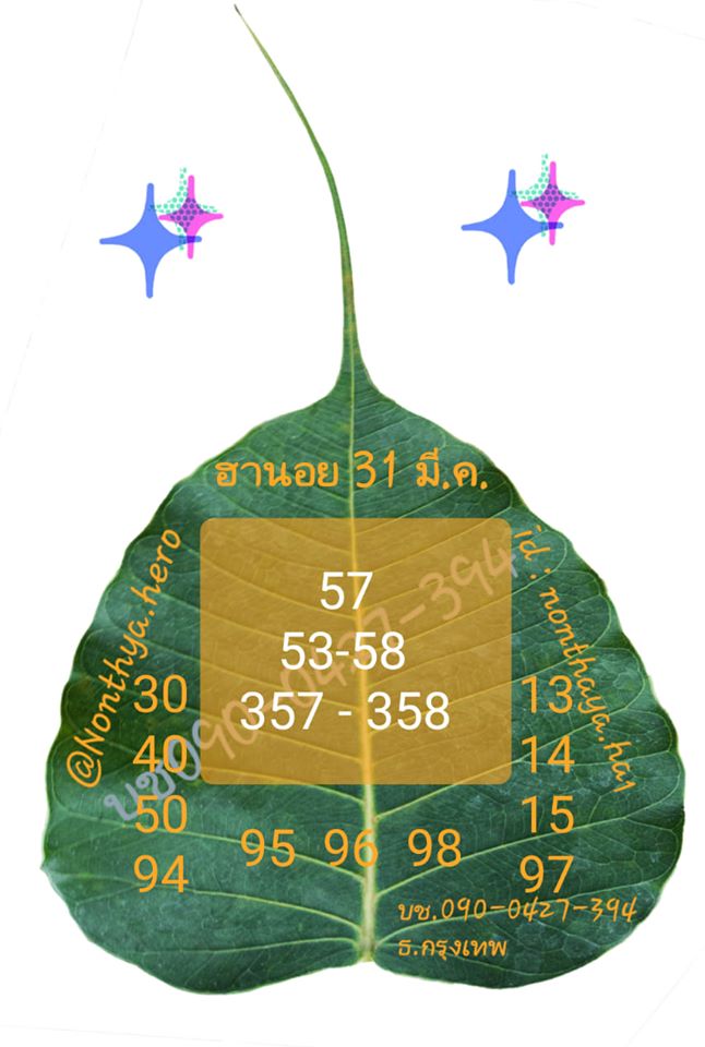 หวยฮานอย เลขเด็ด 31 มี.ค. 2562, หวยฮานอย, เลขเด็ดหวยฮานอย, หวยฮานอย, เลขฮานอย เวียดนาม
