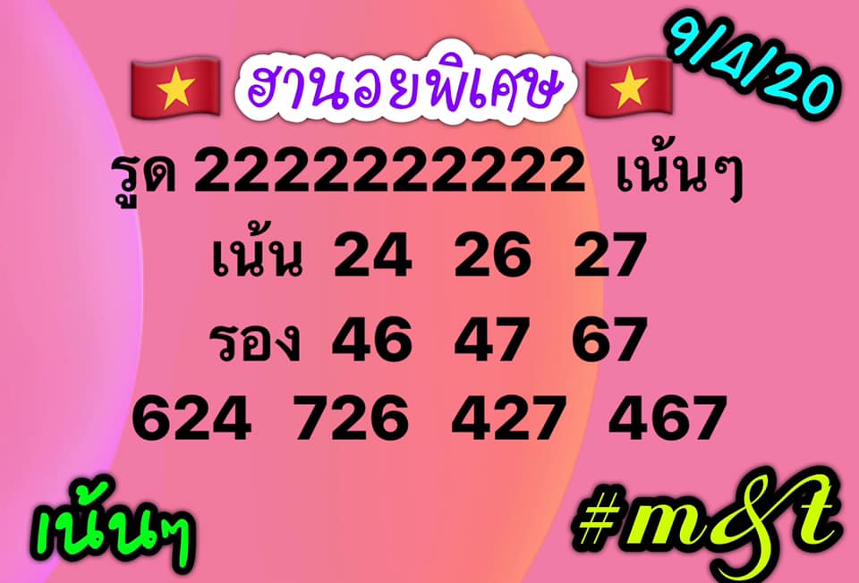 เลขเด็ดหวยฮานอยพิเศษ 9 เม.ย. 2563